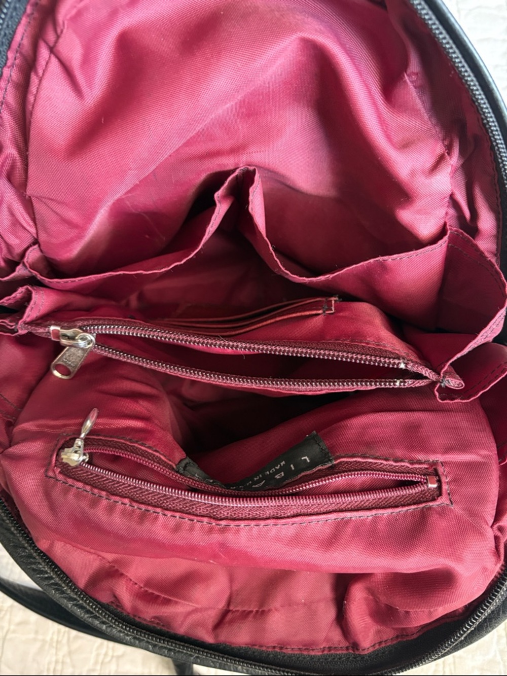 Everyday Black Leather Backpack - Sleek City Pack - Picture 12 of 15
